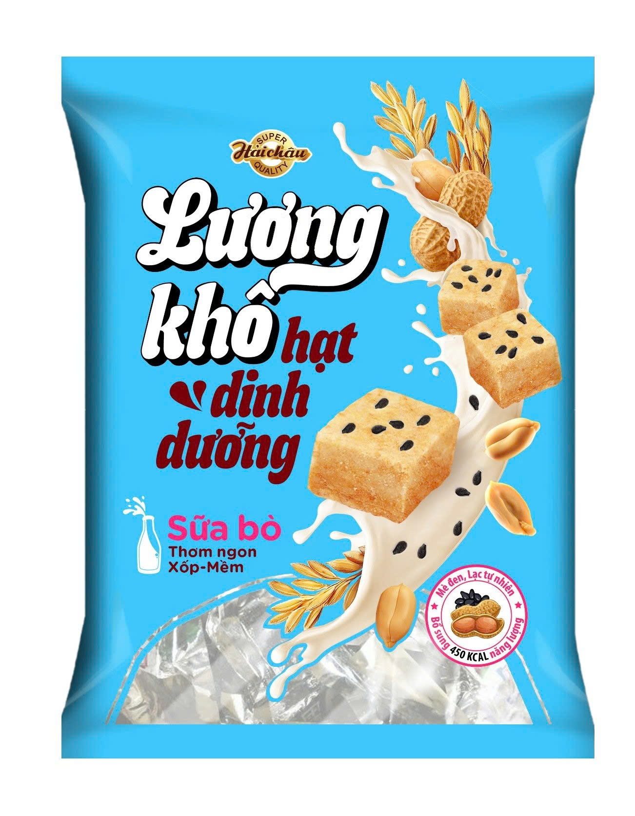 Lương khô hạt dinh dưỡng vị sữa bò 384g (gói xanh)